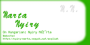 marta nyiry business card